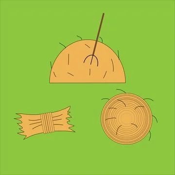 Haystack with fork Stock Illustration
