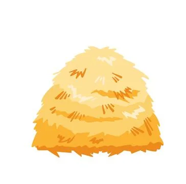Haystack with hay colored cartoon symbol. vector illustration Illustrazione stock