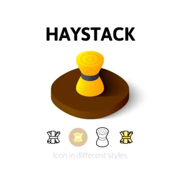 Haystack icon in different style Illustrazione stock