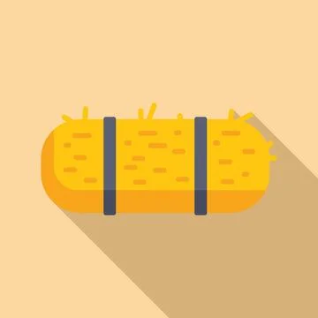 Haystack icon flat vector. Bale hay agriculture Stock Illustration