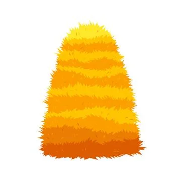 Haystack isolated on white background. Flat vector illustration dried haystack Stock Illustration
