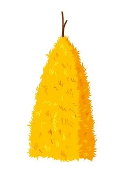 Haystack isolated on white background. Flat vector illustration dried haystack Stock Illustration