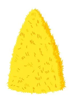 Haystack isolated on white background. Flat vector illustration dried haystack Stock Illustration