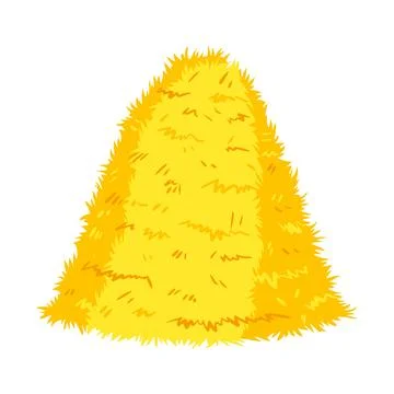 Haystack isolated on white background. Flat vector illustration dried haystack Stock Illustration