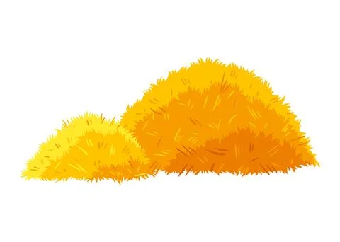 Haystack isolated on white background. Flat vector illustration dried haystack Stock Illustration