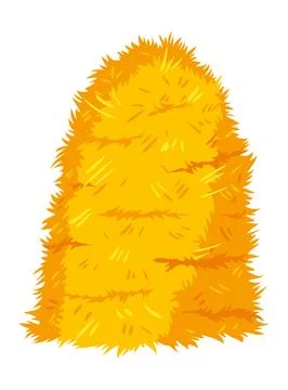 Haystack isolated on white background. Flat vector illustration dried haystack Stock Illustration