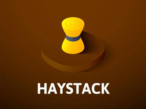 Haystack isometric icon, isolated on color background Stock Illustration