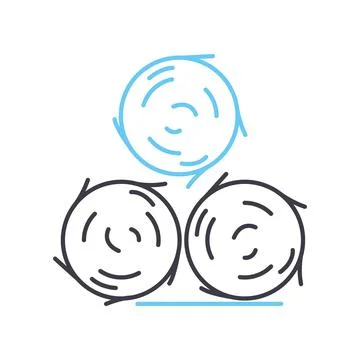 Haystack line icon, outline symbol, vector illustration, concept sign Stock Illustration