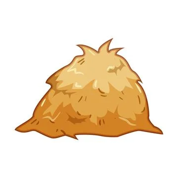 Haystack or hay pile vector cartoon farm element Illustrazione stock