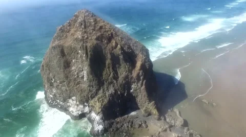 Haystack Rock Cannon Beach Stock Footage