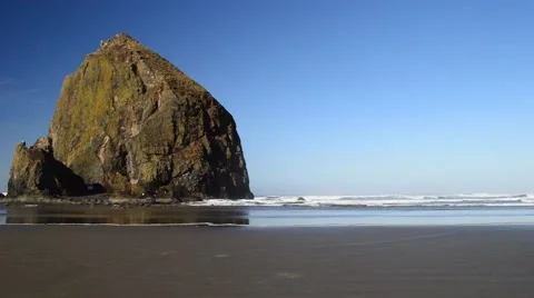 Haystack Rock, Cannon Beach, Oregon Stock Footage 46302515