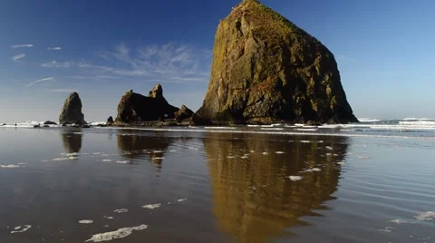 Haystack Rock, Cannon Beach, Oregon Stock Footage 46605294