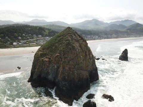 Haystack Rock at Cannon Beach, Oregon Stock Photos