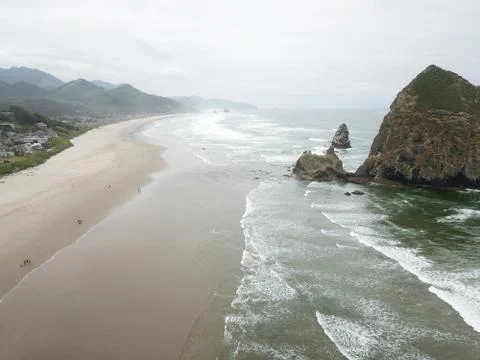 Haystack Rock at Cannon Beach Oregon Stock Photos