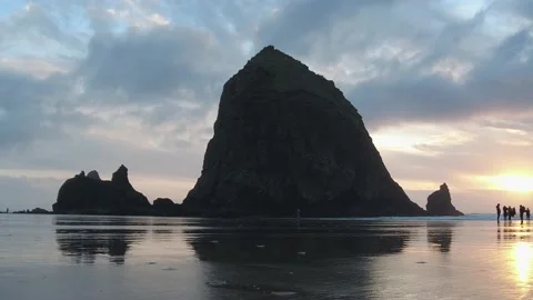 Haystack rock Stock Footage 238692486