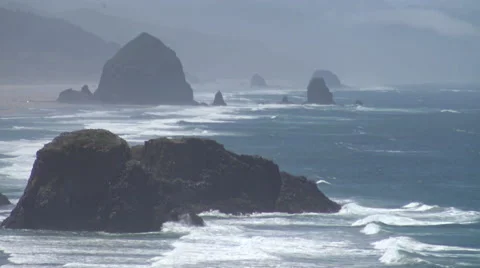 Haystack Rock northern static view Video stock 60854137