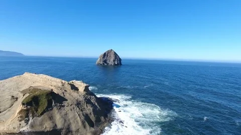 Haystack rock ocean Stock Footage 81836452