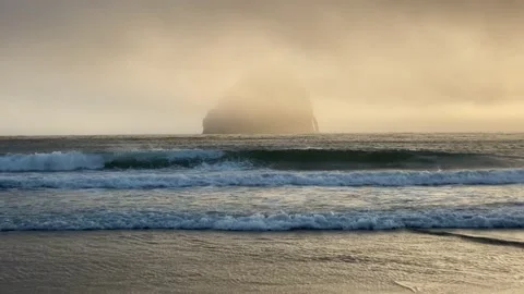 Haystack Rock on the Oregon Coast Stock Footage 171948887