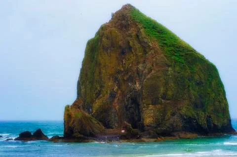 Haystack Rock on Oregon Coast Stock Photos