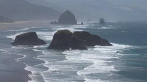Haystack Rock static view Video stock 60856002