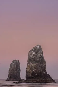 Haystack Rock at Sunrise Foto stock