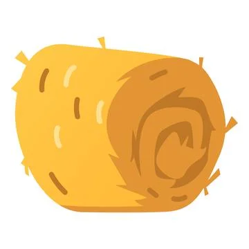 Haystack roll flat vector icon, cartoon bale of hay, straw barn, dry yellow Illustrazione stock