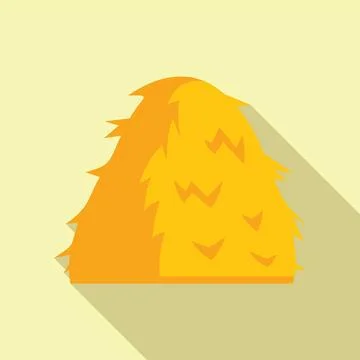 Haystack standing on field with long shadow Stock Illustration