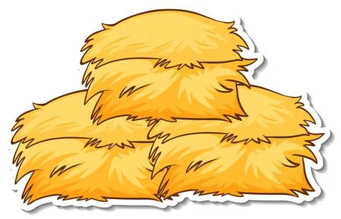 Haystack sticker on white background Stock Illustration