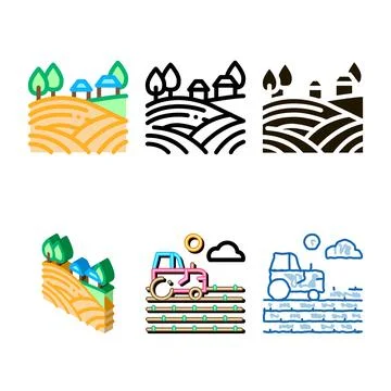 Haystack in village concepts icon vector outline Stock Illustration