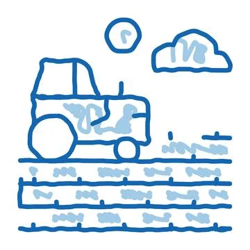 Haystack in village doodle icon hand drawn illustration Illustrazione stock