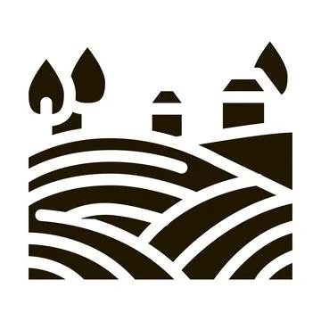 Haystack in village icon Vector Glyph Illustration Stock Illustration