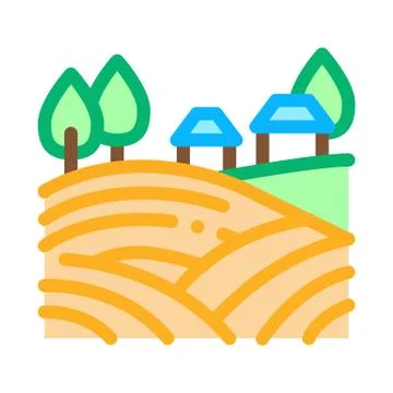 Haystack in village icon vector outline illustration Illustrazione stock