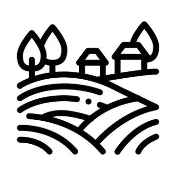 Haystack in village icon vector outline illustration Stock Illustration