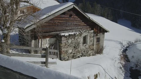 Haystack in winter Stock Footage