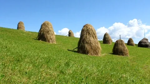 Haystacks Stock Footage 737247
