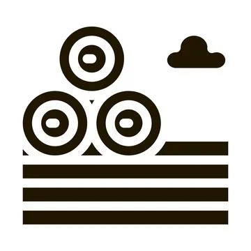 Haystacks on ground icon Vector Glyph Illustration Stock Illustration