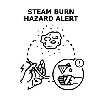 Hazard alert identifying risks causing skin burns Stock Illustration