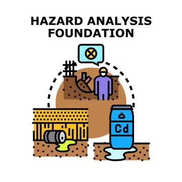Hazard analysis foundation identifying environmental contamination risks Illustrazione stock