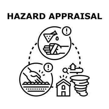Hazard appraisal vector concept identifying risk factors Stockillustratie