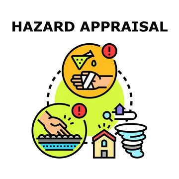 Hazard appraisal vector concept identifying risk factors Stock Illustration