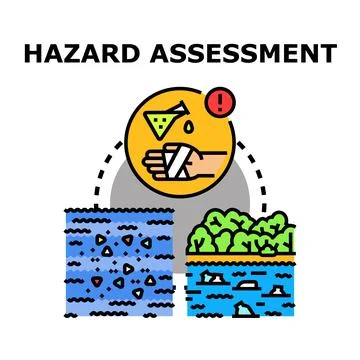 Hazard assessment evaluating environmental and workplace risks 库存插图