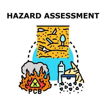 Hazard assessment evaluating environmental risks from pollution Stock Illustration
