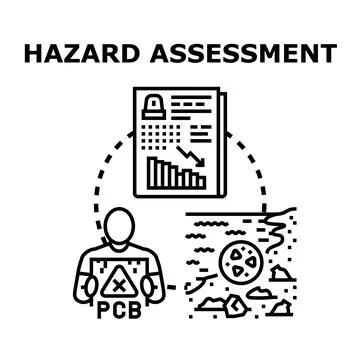 Hazard assessment planning analyzing environmental pollution risks 库存插图