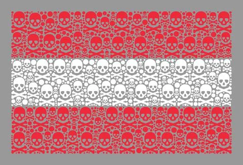 Hazard Austria Flag - Collage of Dead Objects Stock Illustration
