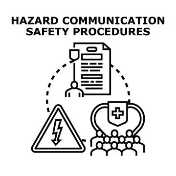 Hazard communication safety procedures for workplace Illustrazione stock