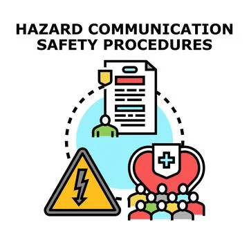 Hazard communication safety procedures for workplace Stock Illustration