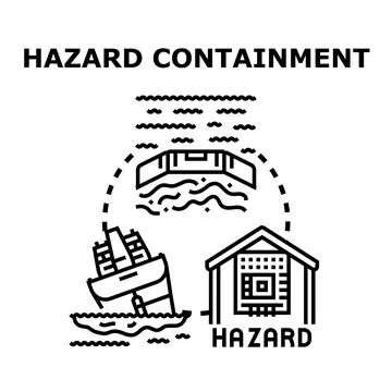 Hazard containment protecting environment and people from disaster Stock Illustration