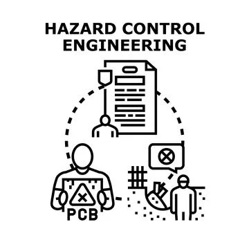 Hazard control engineering managing risk safety concept Stock Illustration