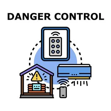 Hazard control system with smart home technology Illustrazione stock