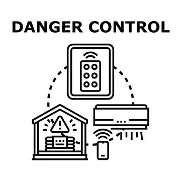 Hazard control system with smart home technology Illustrazione stock